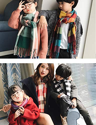 Jueshanzj Children's Imitated Cashmere Fabric Scarves Red One Size(63X13inch)