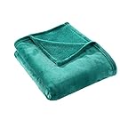 HYSEAS Flannel Fleece Throw Blanket Teal - Super Soft Plush Microfiber Solid Blanket for Couch, Bed, Chair, Sofa - Fuzzy Cozy Lightweight - 50x60 Inch