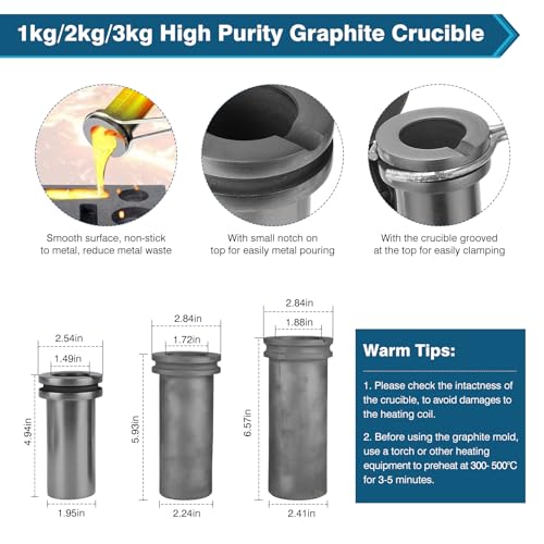 Ironwalls BI00TPS7247 Gold Melting Furnace Electric, 1800W 110V 2102℉/1150℃ Digital Metal Melting Machine Smelting Furnace Kiln Kit thumb #6