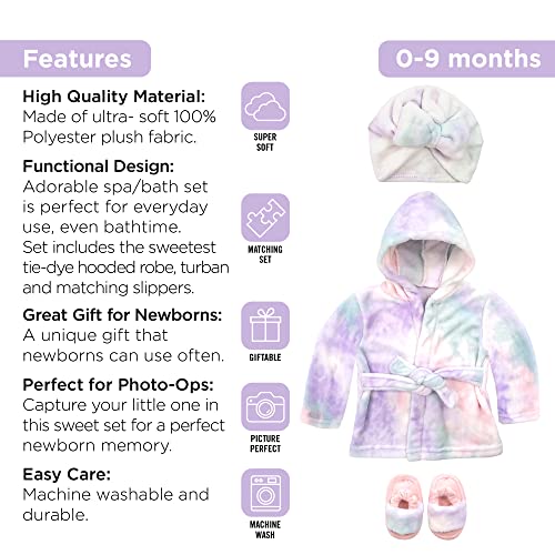 Rising Star GNXD4130HS1 Baby Robe Girl, Tie Dye Baby Bathrobe Towel thumb #2