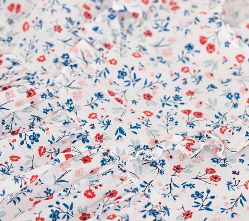 Abito a maniche corte in cotone con stampa a fiori neonata - 4