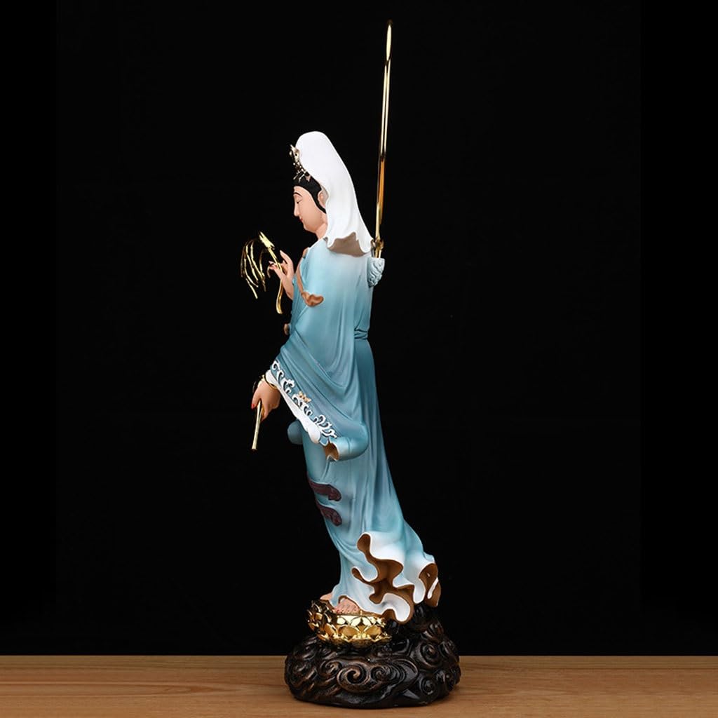 Posąg Buddy do wnętrz Dom Zen z żywicą Stojący posąg Buddy Guanyin Ozdoby Biuro Salon Studia Rzemiosło Medytująca Statua Buddy Figurka Rzeźba