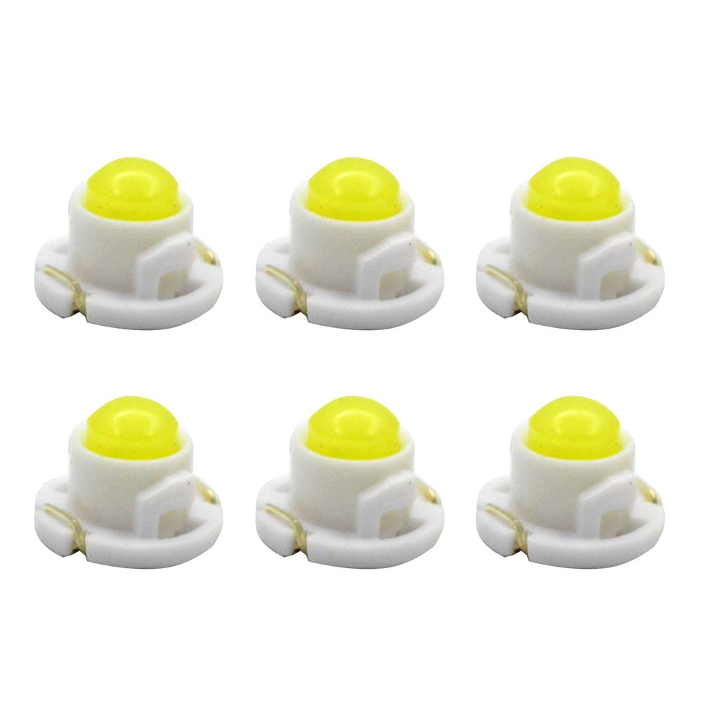 Ruiandsion 6 szt. T4.7 żarówki LED COB chip 12 mm podstawa żarówki LED do samochodowych desek rozdzielczych instrumentów wskaźnik światła panel, białe