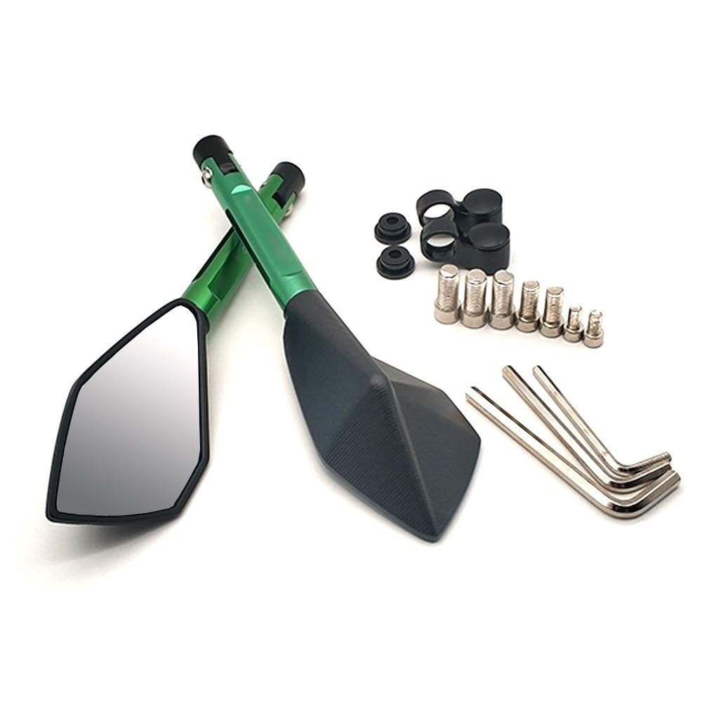Rétroviseur Moto Angle Mort CNC Vert Grand Angle pour Yamaha Yzf R3 R6 R1