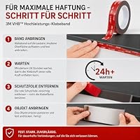 CRIFLOMAR Doppelseitiges Klebeband extra stark, VHB 5952 Rohmaterial, 20 mm x 3 m, 1,1 mm dick, wasserfest & hitzebeständig, für Auto, Haushalt, Büro & Dekoration – Ansicht 3