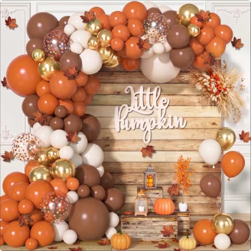 Image of Ouddy Life 157Pcs Fall Balloons Garland Arch Kit Thanksgiving Autumn Decor