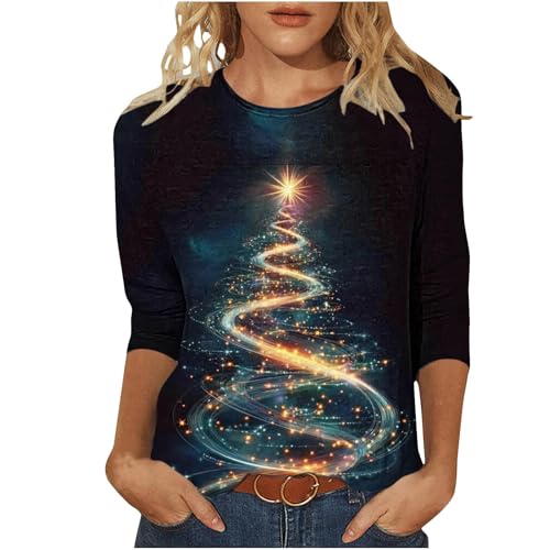 Generisch Damen Weihnachtspullover Baumwolle Lustig Weihnachtsshirt...