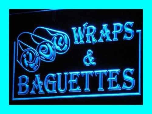 ADVPRO i212-b Open Wraps Baguettes Cafe Bar Neon Light Signs