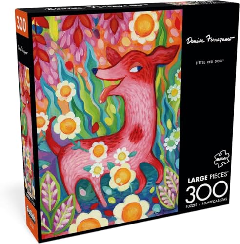 Buffalo Games - Denise Ferragamo - Little Red Dog - 300 Piece Jigsaw Puzzle for Adults -Challenging Puzzle Perfect for Game Nights - Finished Size is 21.25 x 15.00