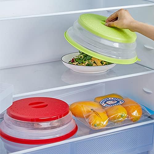 Olymajy 2 Pcs Collapsible Microwave Cover Fold Microwave Plate Plastic Food Splash Cover Steam Microwave Food Cover Cover Microwave Food, Cover for Fruit Vegetables Kitchen Cooking