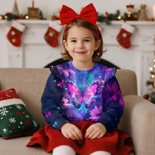 Upetstory Toddler Girls Long Sleeve Shirt Ruffle Tee Tops Size 1-8 Years Old3