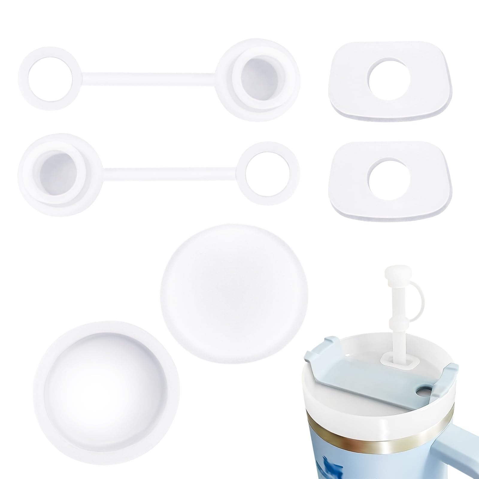 TBTFW 6 Pack Spill Stopper for Cup Accessories 2.0 40oz 30oz,Spill Stopper Leak Stopper, Lid Replacement Tumbler Accessories With Straw Cover Cap, Fix Leak Stopper And Lid Spill Plug