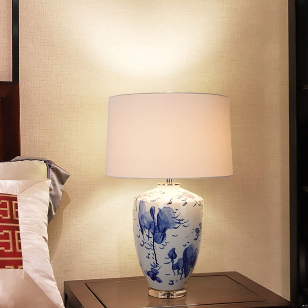 Lampka Nocna Ręcznie Malowana Lampa Stołowa Tradycyjna Sypialnia Nocna Szafka Nocna Lampa Biurkowa Do Dekoracji Stołu Komody Lampa Stołowa Lampy Stołowe (Color : Remote control switch)