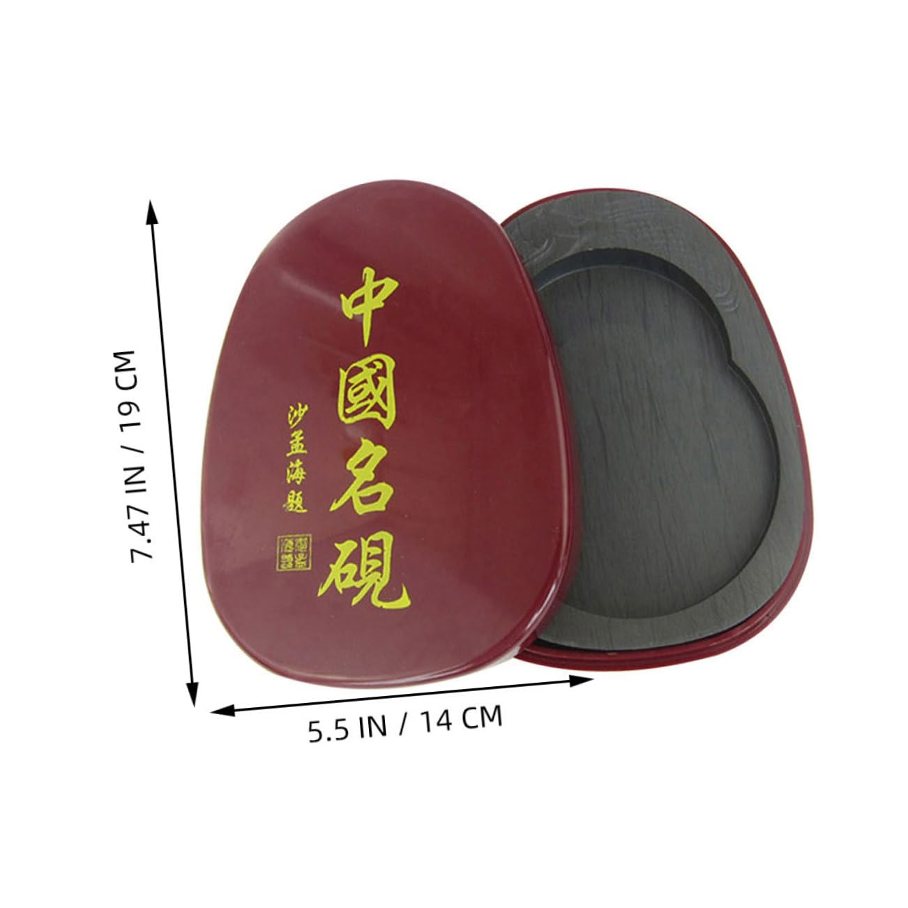 NUOBESTY Chinesischer Kalligraphie aus Stein Tintenstein mit Deckel Waschbar und Wiederverwendbar Leicht zu Verstauen für Chinesische Kalligraphie und Malerei