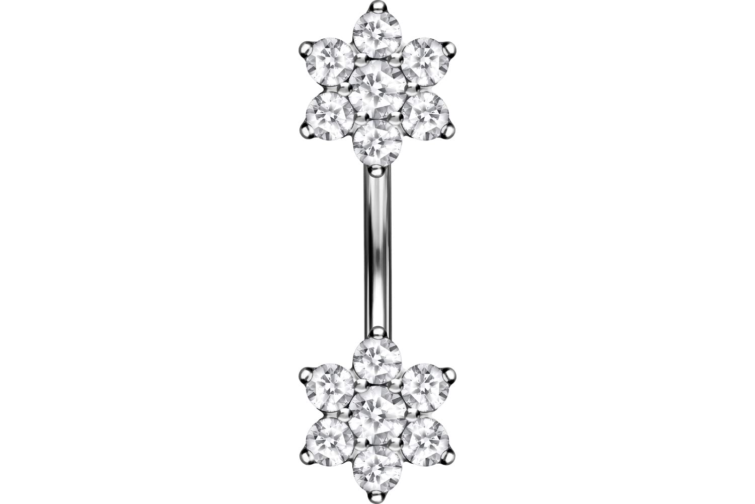 PIERCINGLINE piercing ombligo titanio | 2 flores plata 925 | Piercing Bananabell Plátano | selección de color