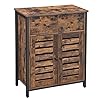 VASAGLE zijkast, dressoir met plank en lade, keukenkast, met lamellen deuren, woonkamer, slaapkamer, studeerkamer…