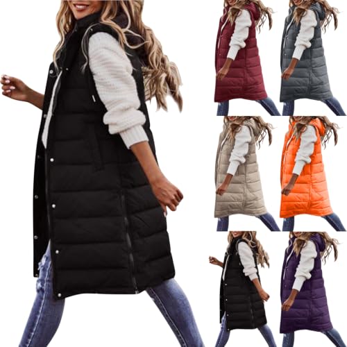 Long Puffer Vest Women Lightweight Long Sleeve Winter Quilted Fall Jackets - image 1