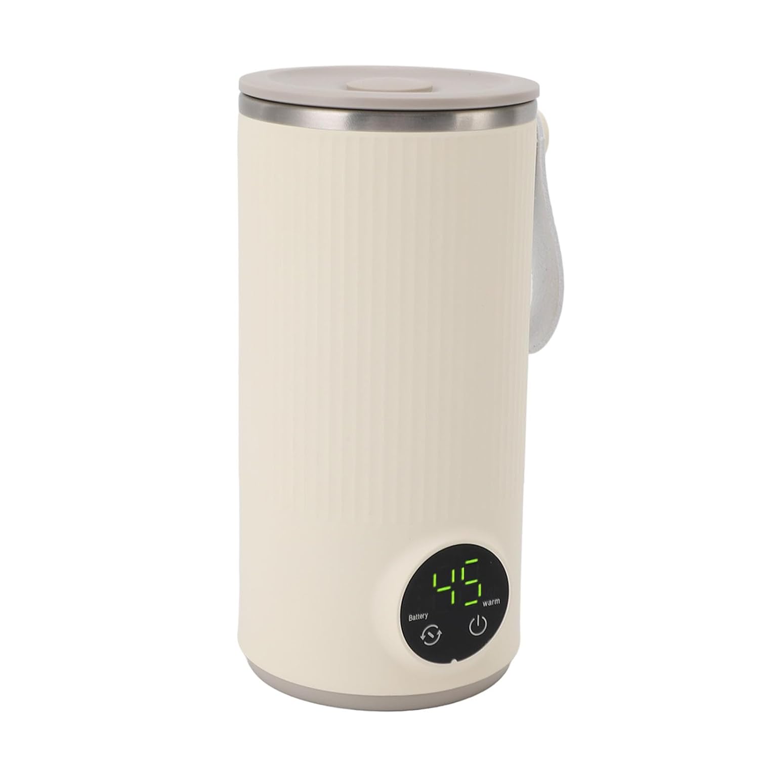 Generic Portable Milk Warmer Mixer Efficient Heat Up to 55°C for Travel Baby Milk Thawing Stainless Steel Cordless USB Charging for On the Go Parents