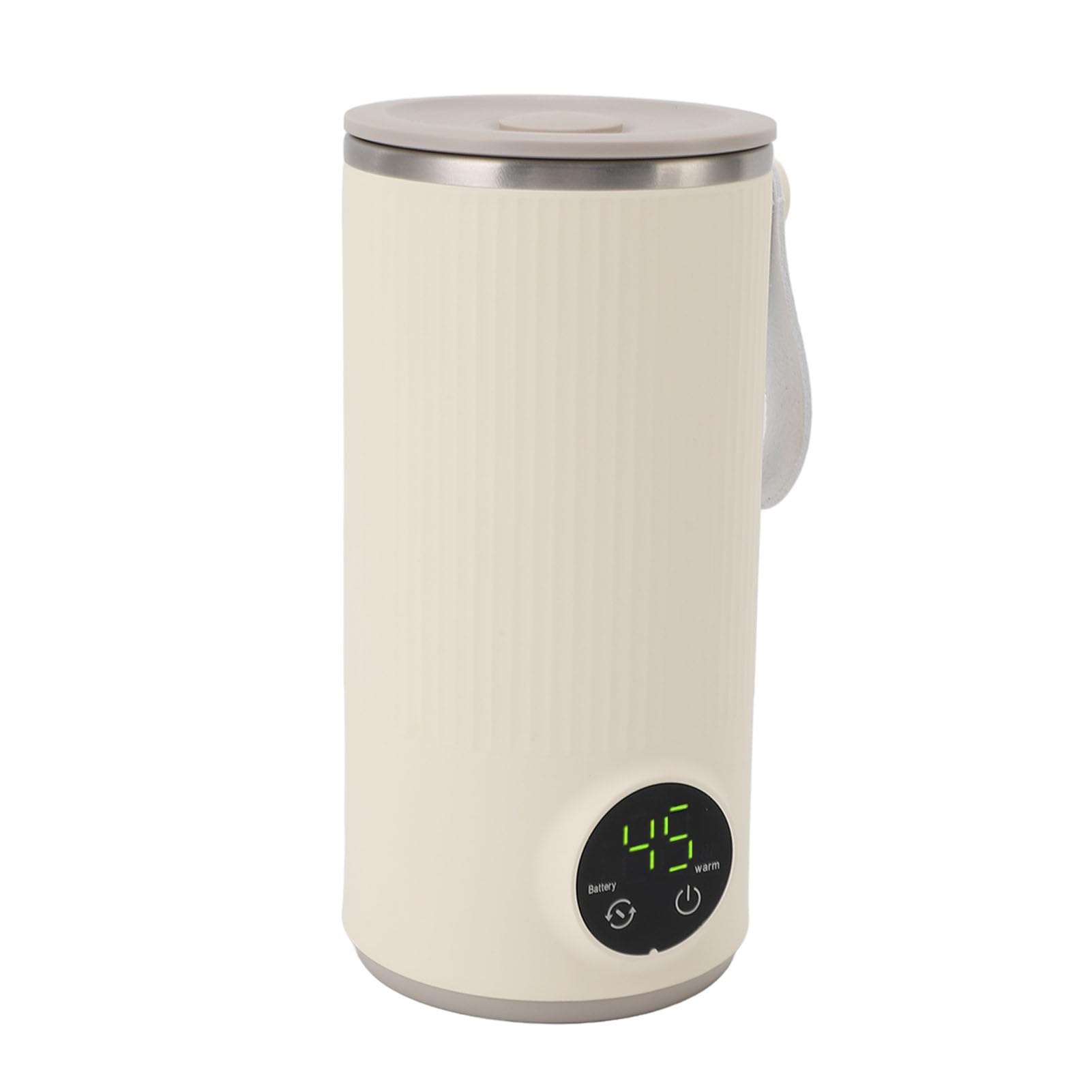 Calentador/agitador de Biberones Portátil, Fabricado en Acero Inoxidable y Material ABS, Recargable por USB, Calienta hasta 55 ℃, Calentador de Biberones de Viaje Inalámbrico, 400 ml.