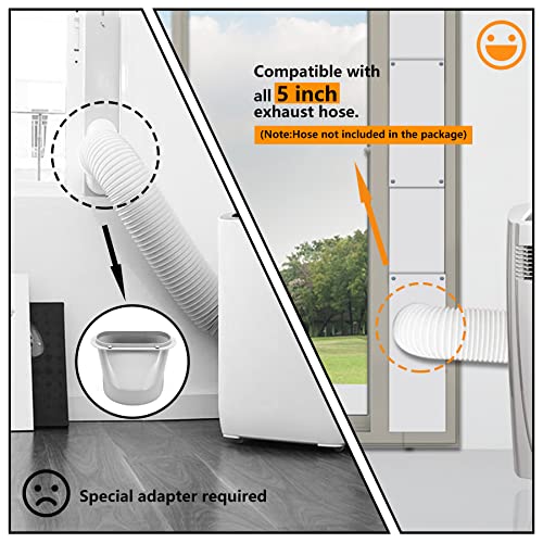LBG Products Portable Air Conditioner Sliding Door Kit,Adjustable Length Sealing Plates Up to 90 inches,Sliding Door AC Vent Kit for Exhaust Hose, Universal for Ducting with 5 inches Diameter