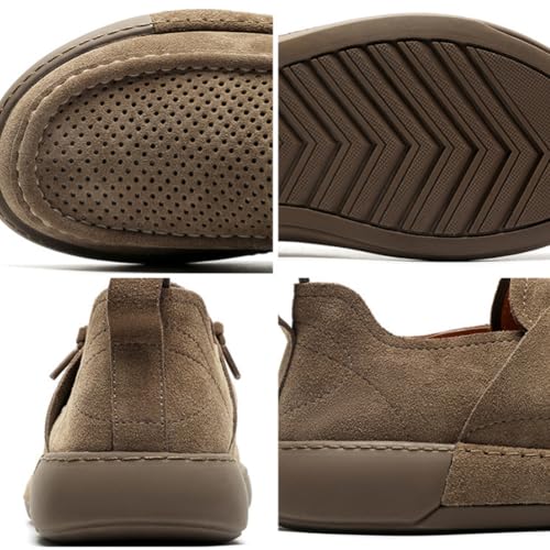Chaussures décontractées pour hommes en daim mat à tête large