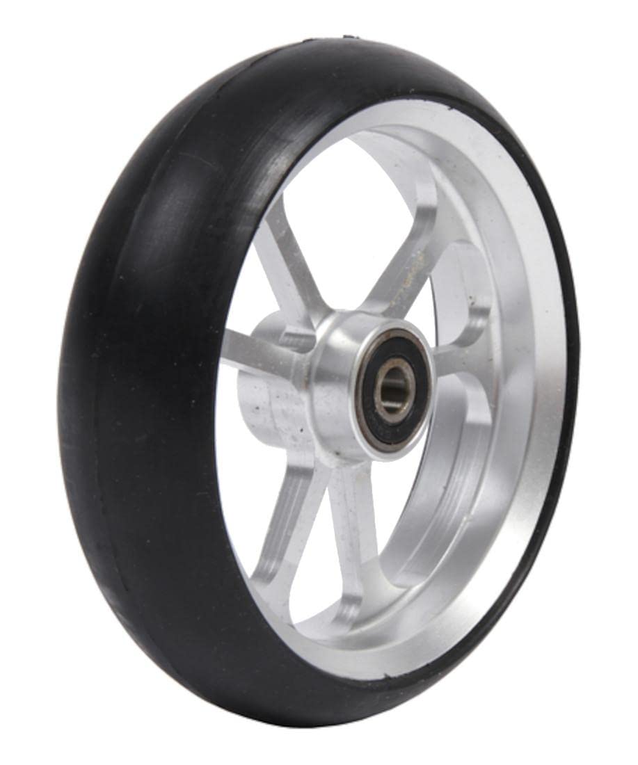 FabaCare Lenkrolle für Rollstühle, Rollstuhlrad, Ersatzrad, Rad, Aluminiumfelge, Spezialversiegelung, Silber, 5 Zoll
