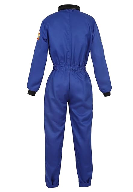 Foto 3 de 8 de jutrisujo Disfraz Astronauta Adulto Mujer Traje Halloween Carnaval Americano Cadete del Espacio Cosplay Azul…