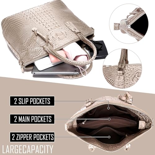 Image of Makcr Joacbv Women Purse Satchel Bag Long Crossbody Classy Tote Bag Top Handle Vegan Leather Ladies Handbags Embossed Pattern