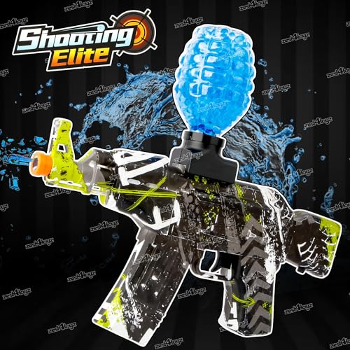 Image of Zest 4 Toyz Shooting Gun for Kids Toy Gun with Water-Absorbing Bullets | 3000 Water Gel Ball Gun Toy with Goggle Rechargeable Battery USB Charger and Bullet Bottle |Gift for Boys and Girls (Green)
