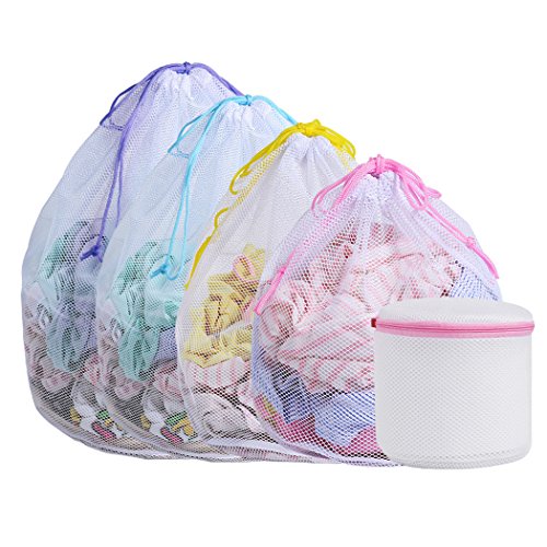 Silver_river Borsa da Lavatrice in Rete per Vestiti Sporchi Sacche Per Lavatrice Borse di Lavaggio Sacco Salvabucato Della Biancheria,5 Pcs