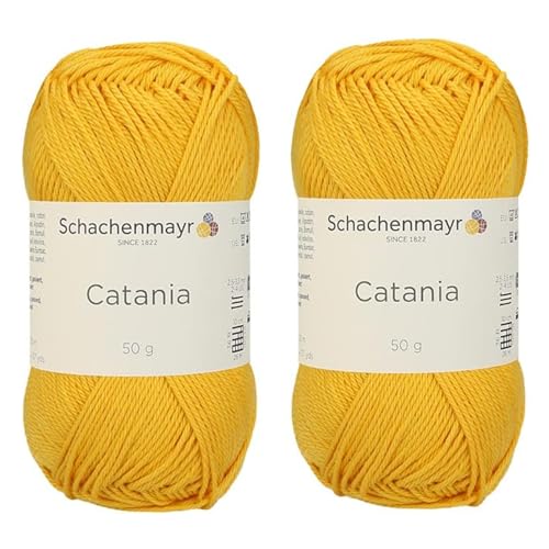 Image of [ Set of 2 Skeins ] SMC Catania Originals 100% Mercerized Cotton Yarn, Total 3.52 Oz. Each 1.76 Oz (50g) / 136 Yrds (125 m) Amigurumi Yarn Fine-Sport 2 (208 Sonne)