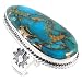 Sterling Silver Genuine Gemstones & Turquoise Ring (SELECT color) (Teal/Matrix Turquoise, 10)
