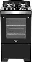 Fogão 4 Bocas Preto com Mesa de Vidro Dako Diplomata Bivolt