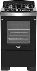 Fogão 4 Bocas Preto com Mesa de Vidro Dako Diplomata Bivolt