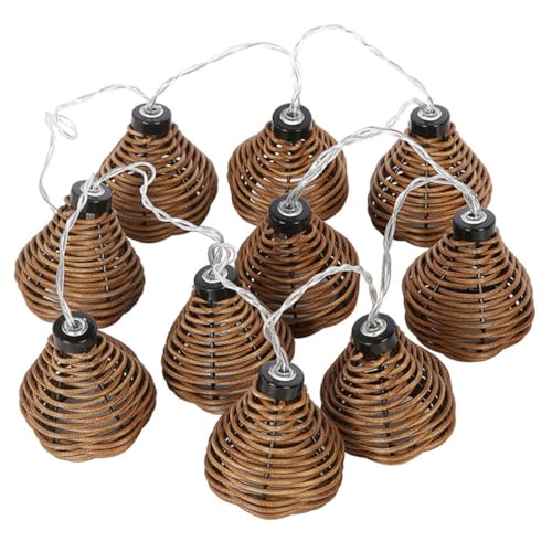 Guirlande lumineuse boules imitation rotin COHEALI 2,2M 10 LED