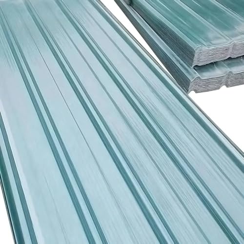 2mm Thick Clear Corrugated Roofing Sheets UV Resistant Rainproof Daylighting Panels for Canopy Balcony Carport 13 Pcs 35x31in Durable Building Roof Cladding