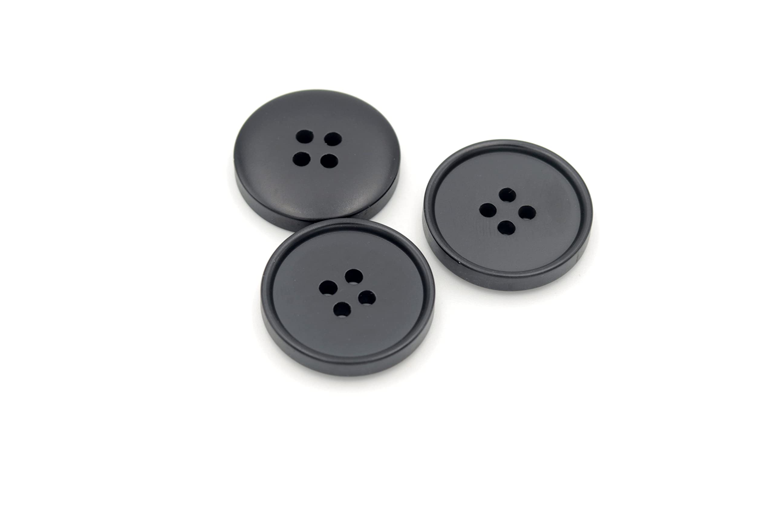 20/Set Black Round Resin Button Tie Dyed 4Holes Craft Handmade Sewing Snaps DIY Accessories (25mm, Black)