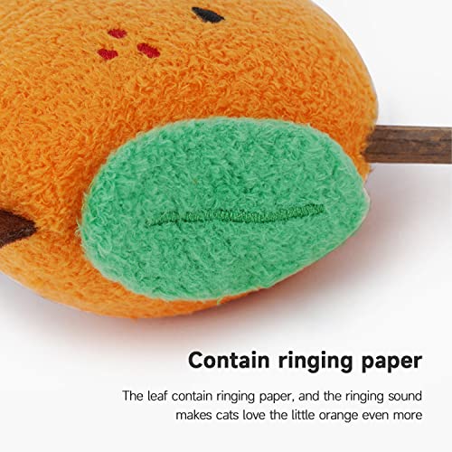 Choiline Catnip Toys With Silvervine Stick For Indoor Cats Interactive & Dental Health Soft Plush Chew Toys For Kitten - Orange #TOP5