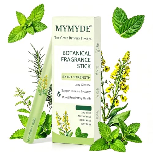 MYMYDE Botanical Fragnance Accessory Mint Mullein & Thyme Scent Non-Electronic Respiratory Wellness Relaxation Stress Relief - 300Uses (First Generation - Green)