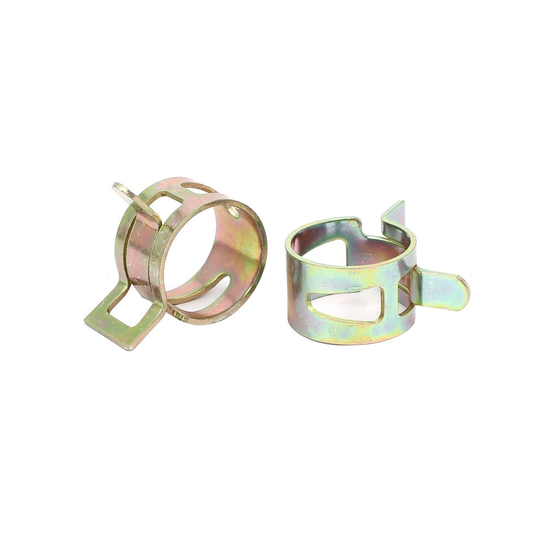 Aexit 17mm Inner Clamps Dia Yellow Zinc Plated Water Pipe Fuel Line Hose Clamps Strap Clamps Clips 20pcs