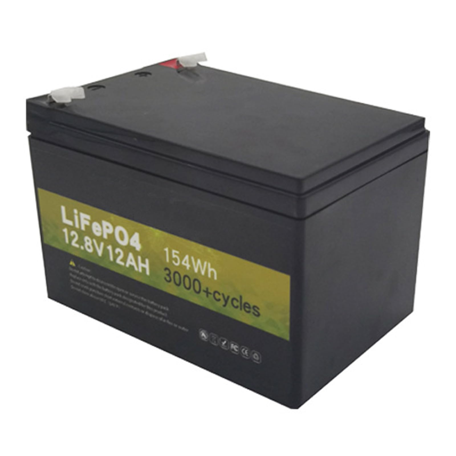 12 V 12 Ah LiFePO4-Batterie, 12 V wiederaufladbarer Lithium-Akkupack mit tiefen Zyklen und 20 A BMS für die Energiespeicherung von Wohnmobilen und Elektrostaplern