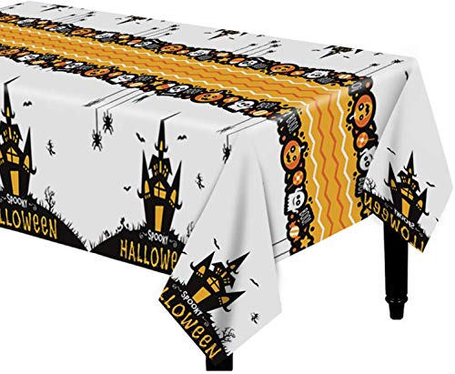 DAZONGE Halloween Tablecloth/Table Covers for Party Decorations | 54''x110'' Rectangular | 3 Pack | Indoor/Outdoor Halloween Party Accessory