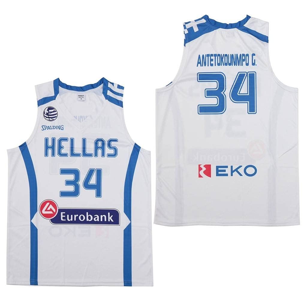 borizcustomsGiannis Greek Freak Jerseys EUROBANK Jersey Anteto 34 Greece Basketball Stitch White