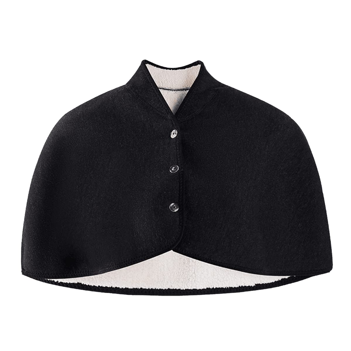 haozaikejiDouble-sided Plush Shawl Cape Thermal Fleece Lined Short Shawl Poncho Winter Protection Neck and Shoulder Warm Cape Collar Gift for Elderly People