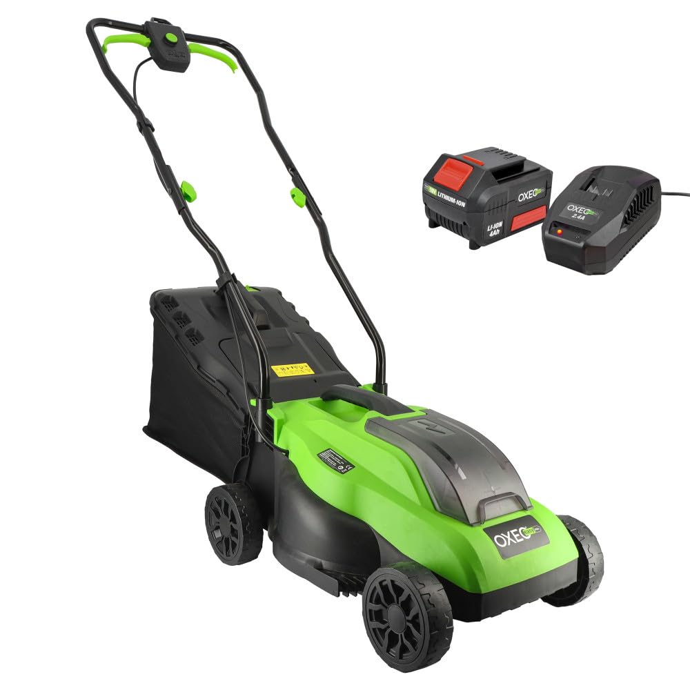 Tondeuse à gazon sans fil batterie 18V - Largeur 33cm - Hauteur coupe 25-65mm - Surface 280m² - Batterie grande capacité 4Ah