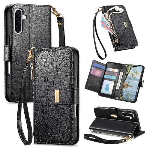 Étui Samsung Galaxy A36/A56 5G anti-chute avec pochette cartes et monnaie