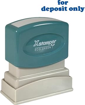 Xstamper 1333 for Deposit ONLY, Pre Inked Laser Engraved Rubber Stamp, Blue Ink, Impression Size 1/2" x 1-5/8"