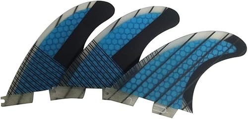 Miniatura 6 de Fiberglas+Honeycomb Surfboard Fin (3) Glass Flex Thruster Surf Fin Set (Doble Pestañas II Plug Estilo G5 Tamaño) - Tri Fin Thruster Set Aletas de