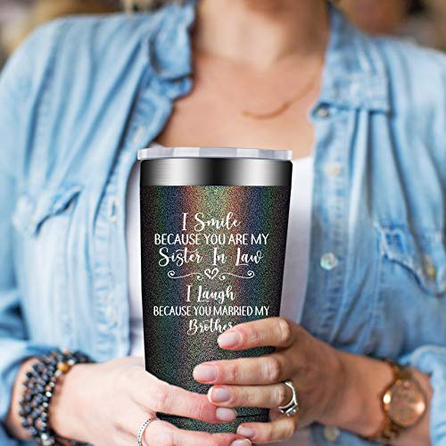 Birgilt Sister In Law Gifts For Women - Gift For Sister In Law From Sister In Law, Brother In Law - Sister In Law Christmas Birthday Gifts - 20Oz Vacuum Insulated Tumbler Cup #TOP4