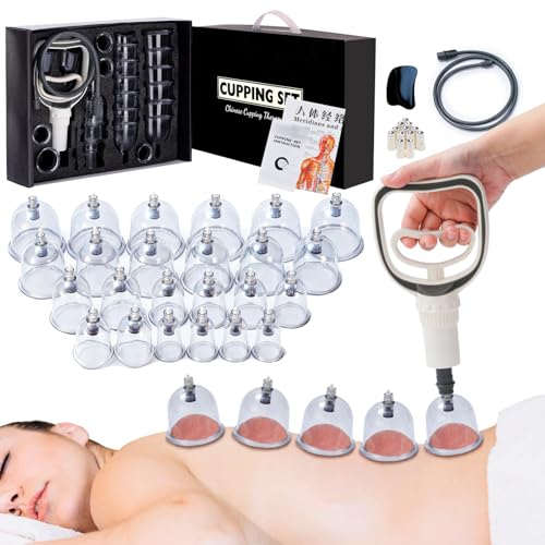 24 ventosas Hijama – aparato de masaje para drenaje linfático, antienvejecimiento y brillo de la piel, ventosas antielilitis, alivio muscular y relajación, ventosas para bomba para piernas y cuerpo 24 ventosas Hijama – aparato de masaje para drenaje linfático, antienvejecimiento y brillo de la piel, ventosas antielilitis, alivio muscular y relajación, ventosas para bomba para piernas y cuerpo